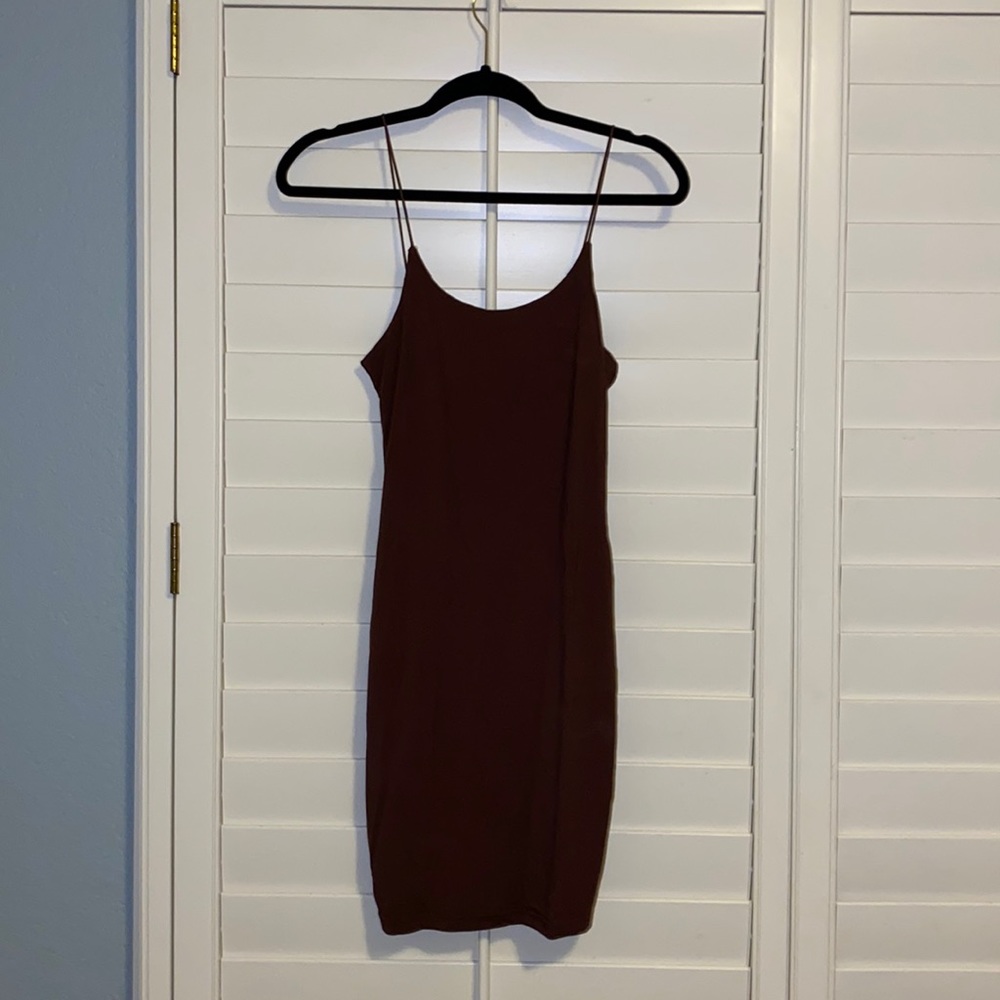 brown body con mini dress (never worn!!) 🤎🤎🤎